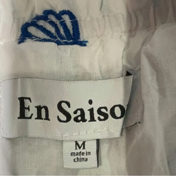 EN SAISON Alani Midi Skirt White Sea Shell Embroidered Tiered Midi Skirt Size M - Picture 4 of 10